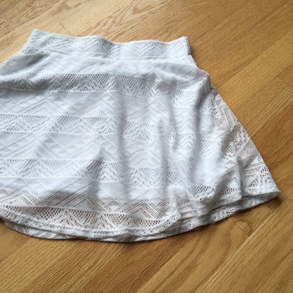 Flowy White Crochet Skater Skirt - Picture 3 of 7